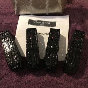 Ready To Wear Iconic Cream Lux Lipstick Set of 4 & Bag, NEW